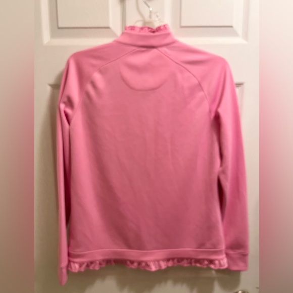 PEBBLE BEACH PERFORMANCE Women’s Pink Golf Athletic Jacket Ruffle Medium - Picture 2 of 5